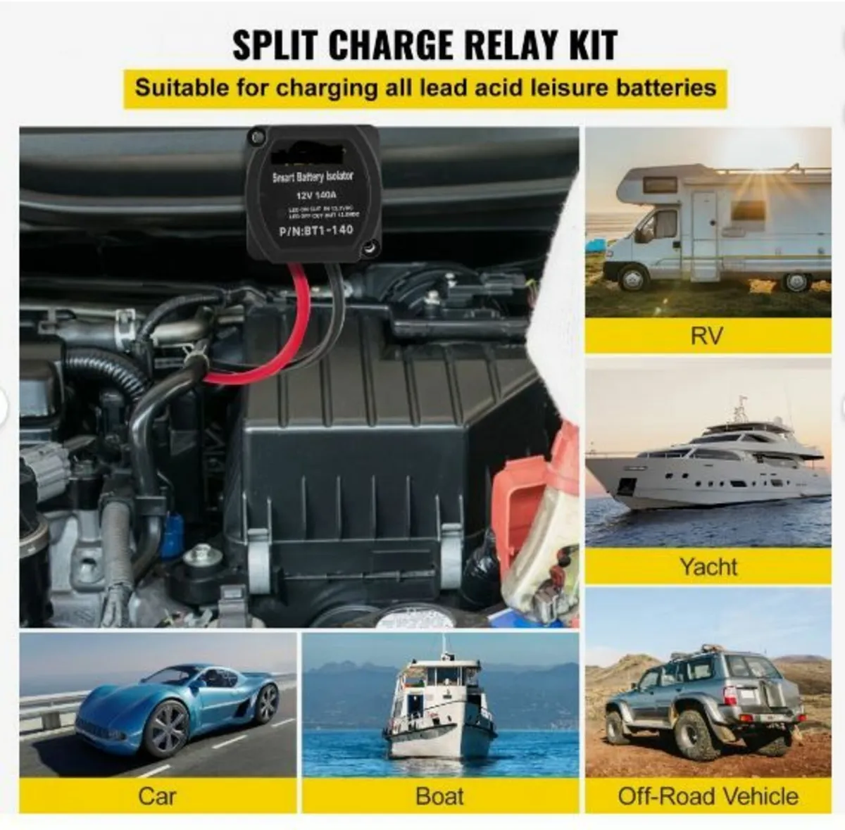 Split Charge Relay Kit, 2mtr 12V - Image 2