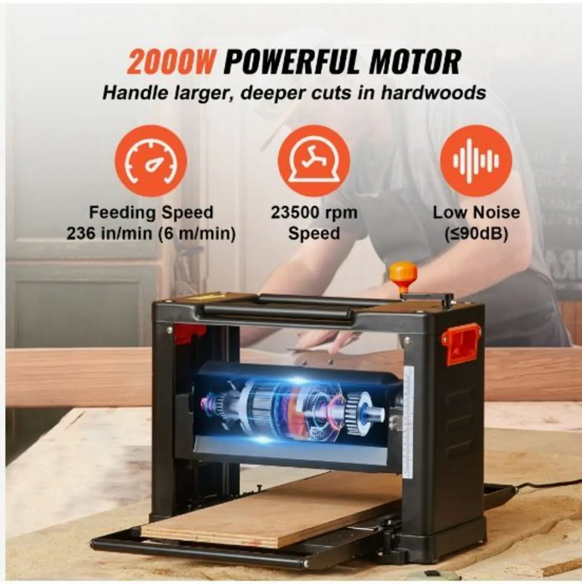 Thickness Planer, Two Speed, 13" Width - Image 3
