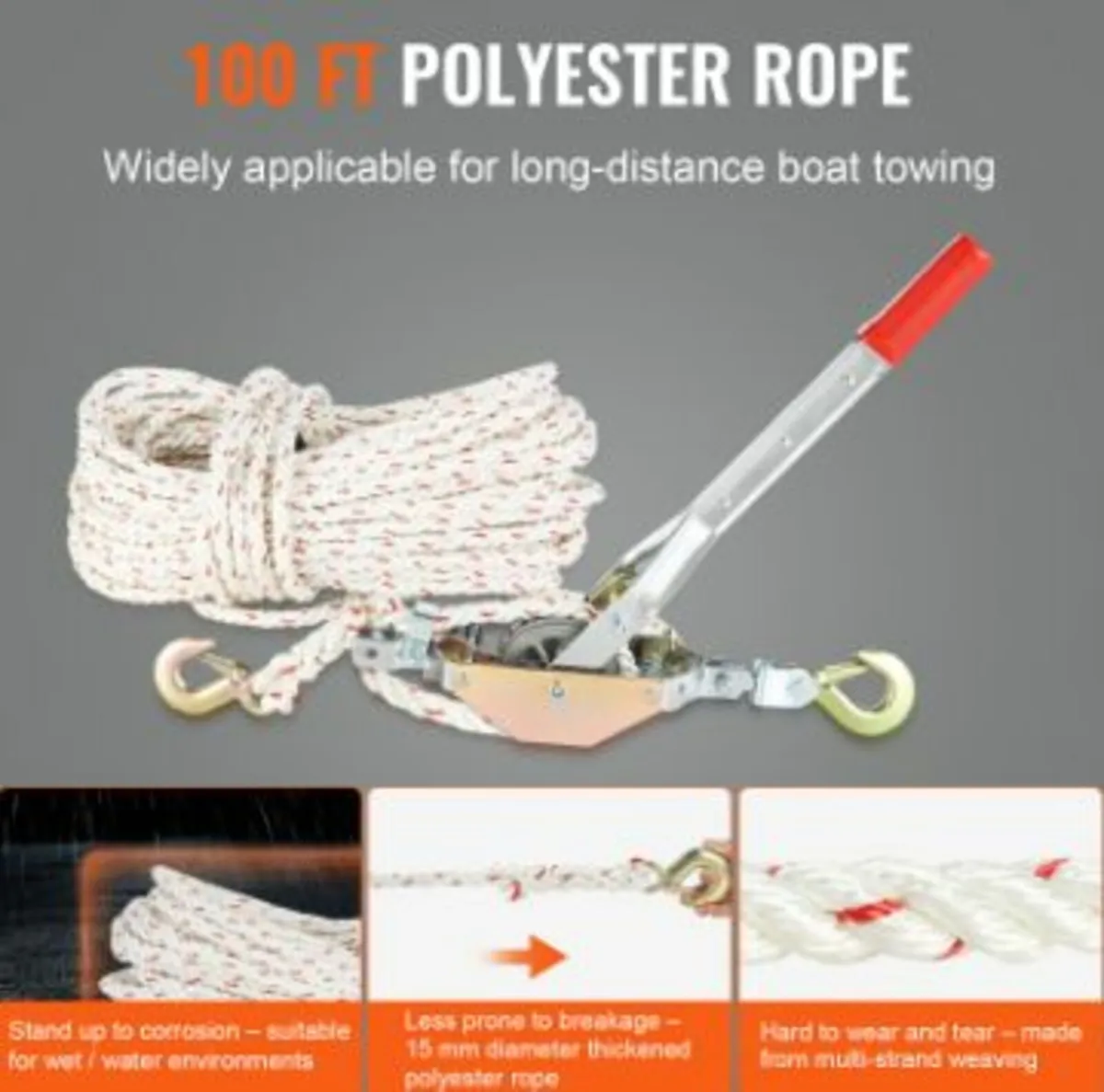 Rope Puller, 3/4 Ton (1,653 lbs) Pulling Capacity - Image 2