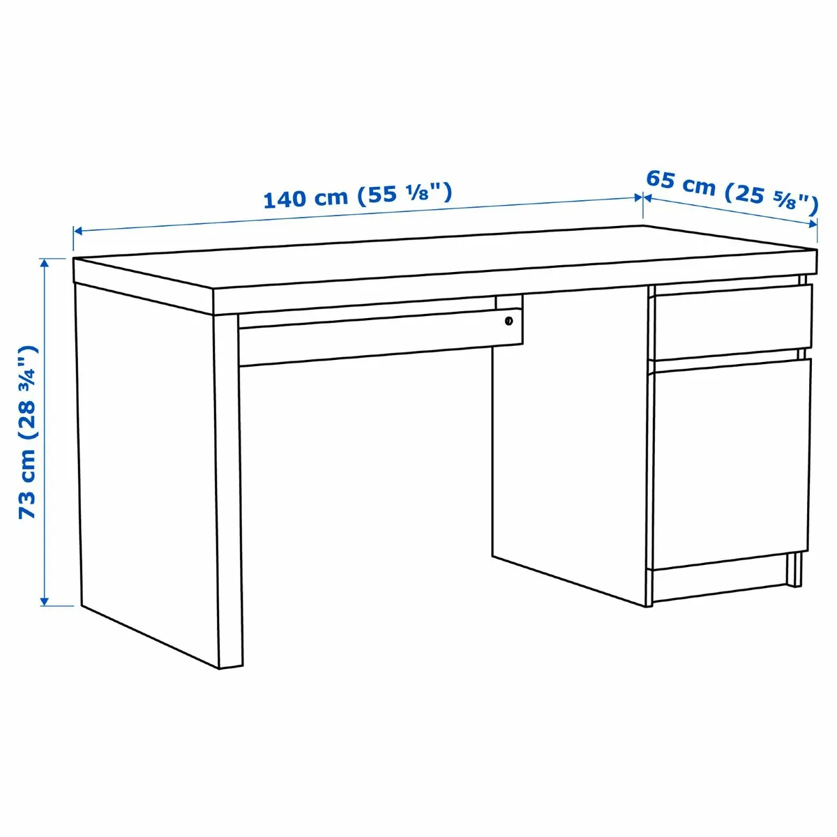 Malm Desk, white 140x65 - Image 2