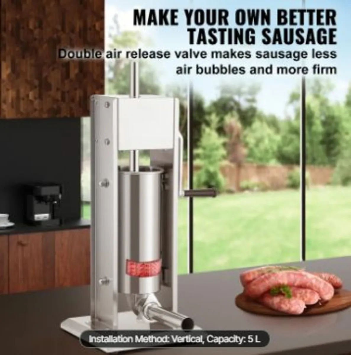 Manual Sausage Stuffer, 8LBS/5L Capacity - Image 2