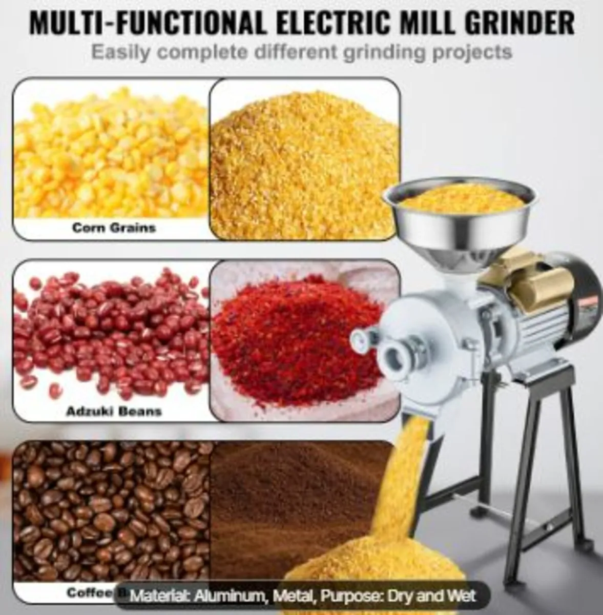 3000W Electric Grain Grinder Corn Wheat Flour - Image 3