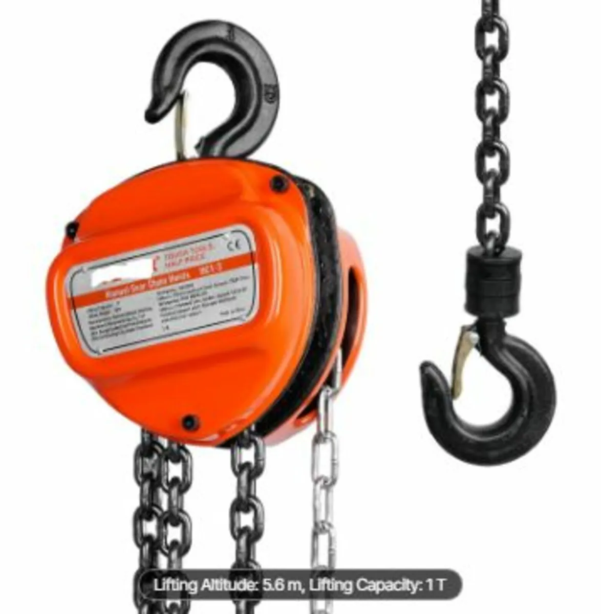 Manual Chain Hoist, 1 Ton 2200 lbs - Image 1
