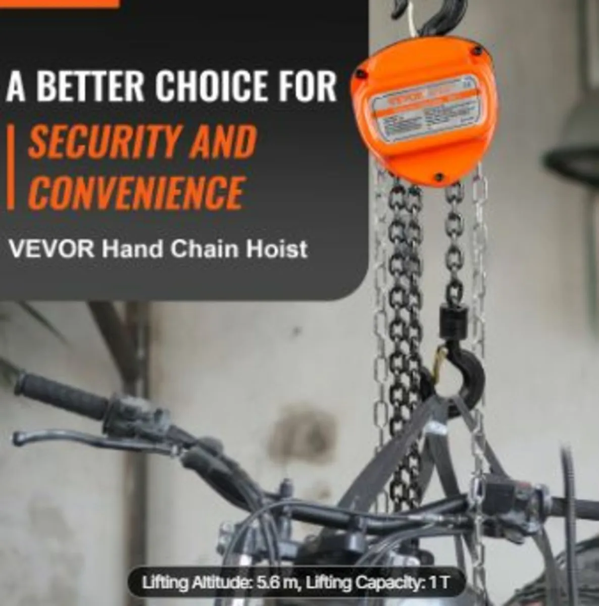 Manual Chain Hoist, 1 Ton 2200 lbs - Image 2