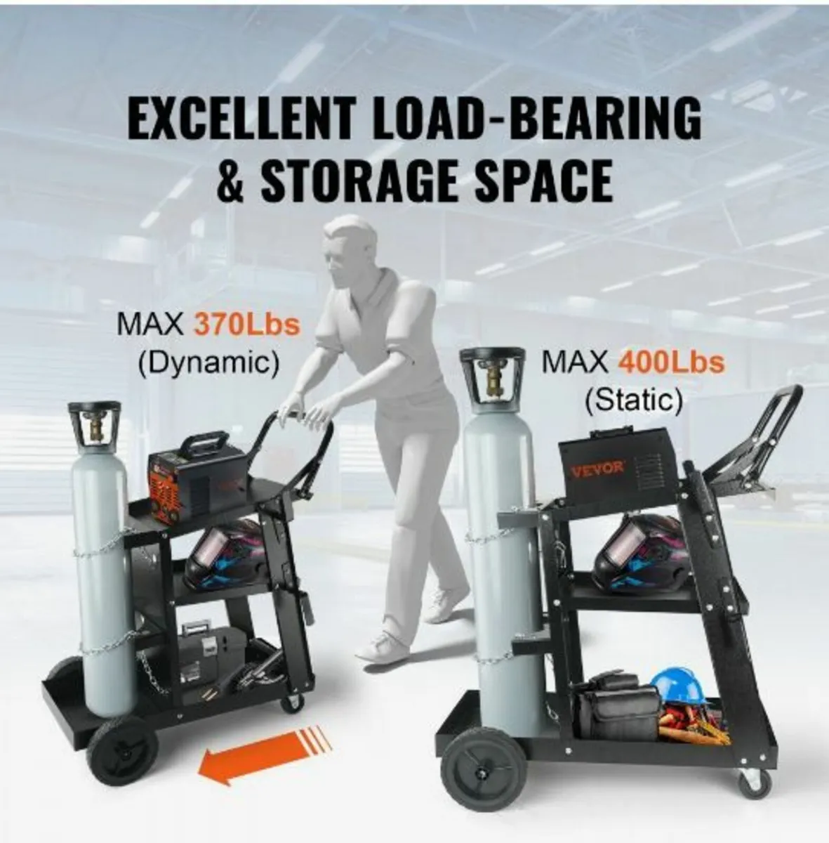 Welding Cart, 3-Tier Welder Cart Heavy Duty - Image 3
