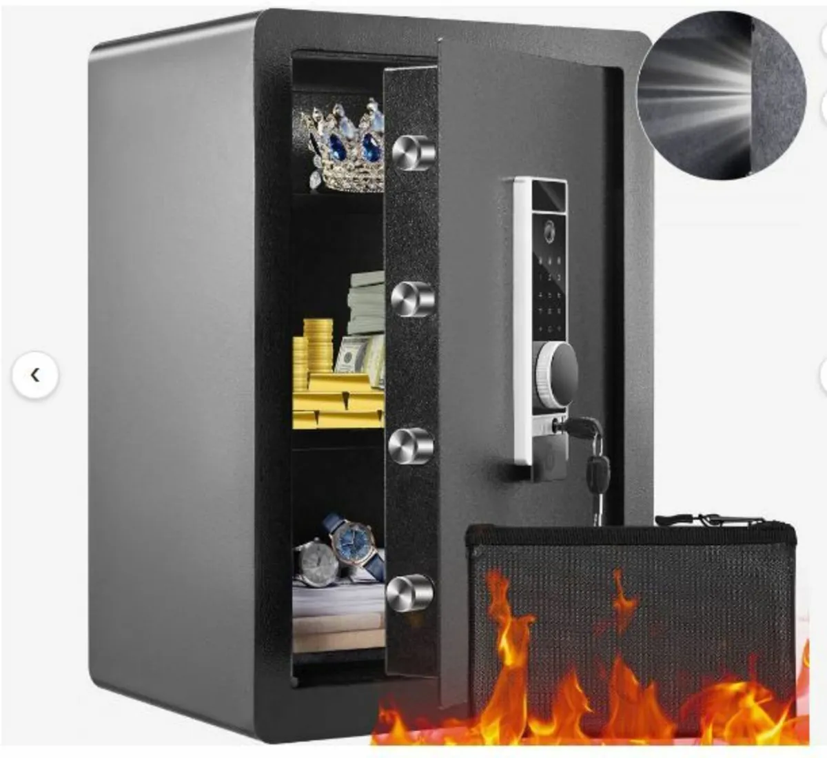 Safe, 2.2 Cubic Feet Home Safe, Steel Security - Image 1