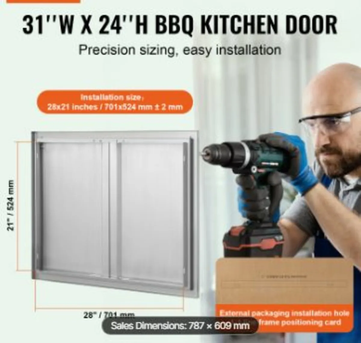 BBQ Access Door, 787x609 mm Double Outdoor Kitchen - Image 2