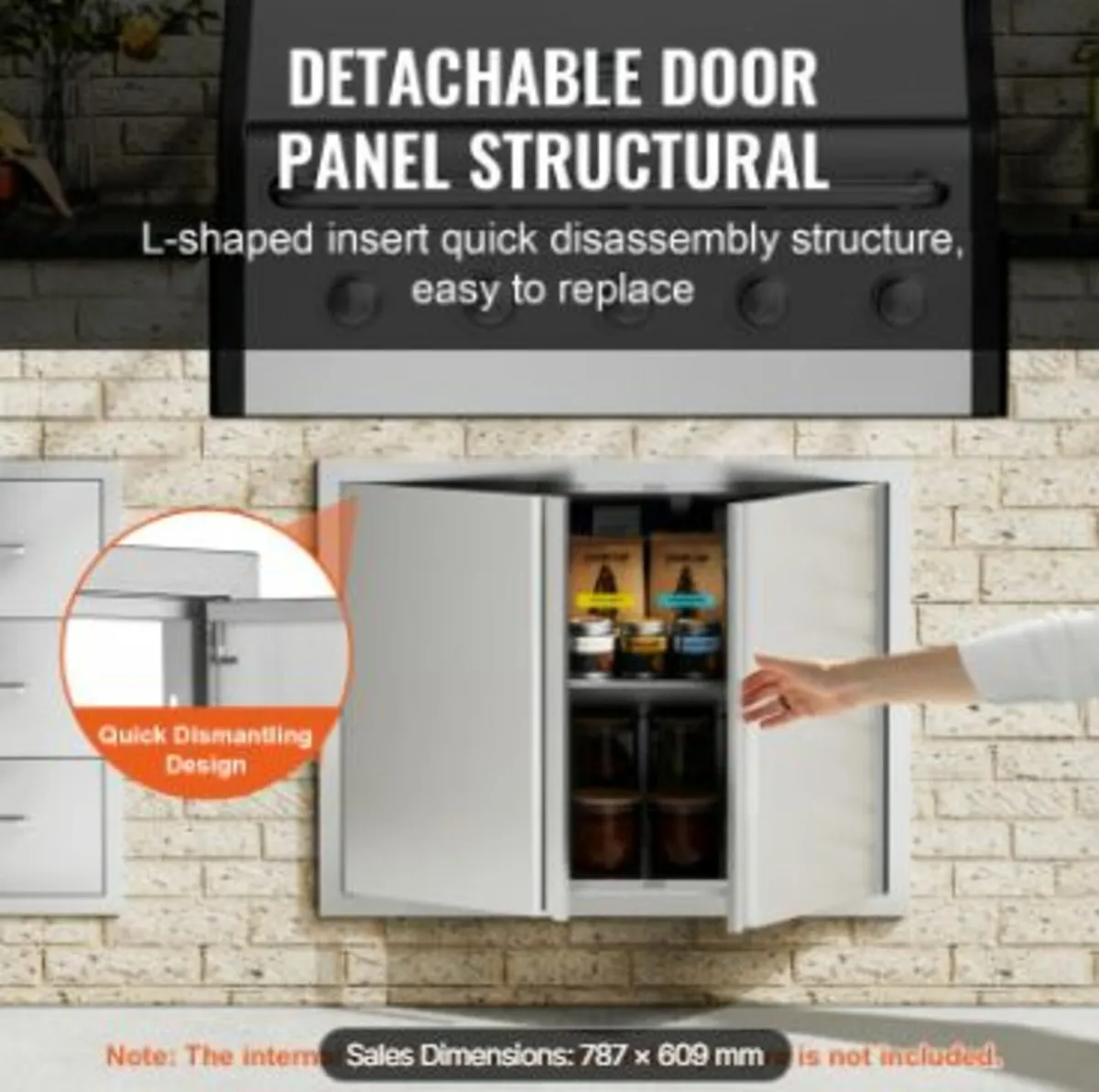 BBQ Access Door, 787x609 mm Double Outdoor Kitchen - Image 4