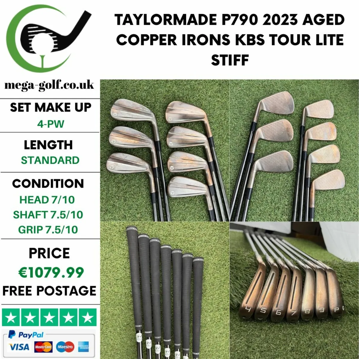 TAYLORMADE P790 2023 AGED COPPER IRONS / 4-PW - Image 1