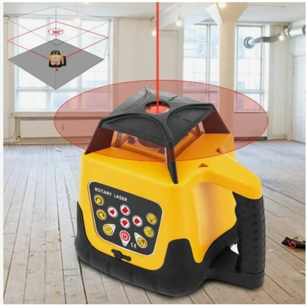 Rotary Laser Level Kit Red Beam Digital - Image 4