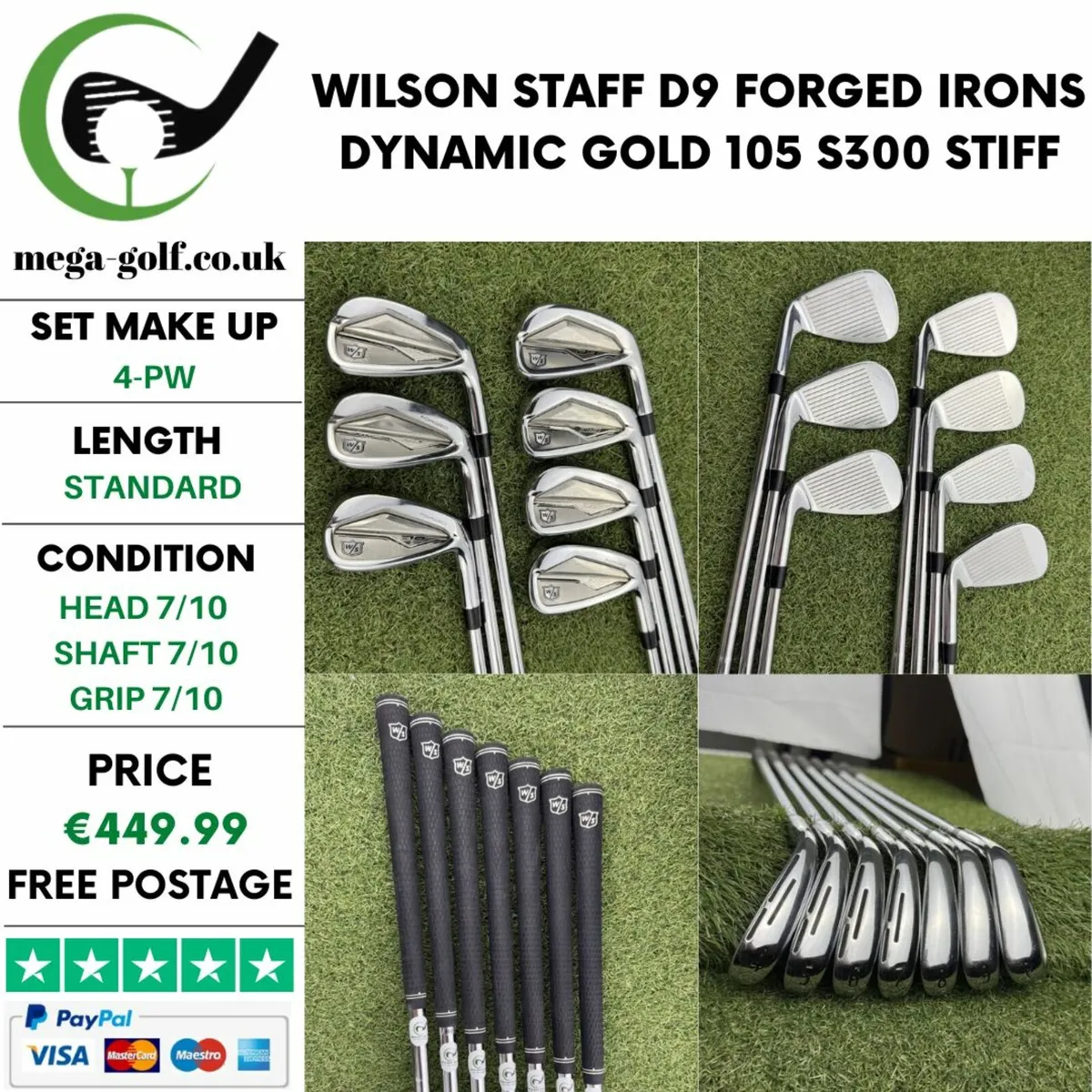 WILSON STAFF D9 FORGED IRONS / 4-PW / STIFF - Image 1