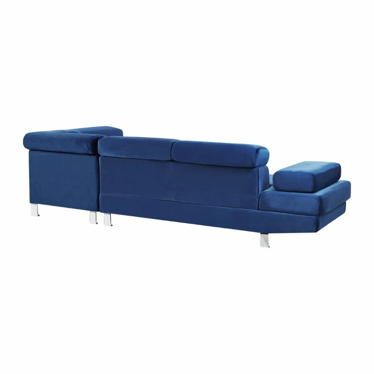 Blue Velvet Corner Chaise Sofa 262cm Free delivery - Image 3