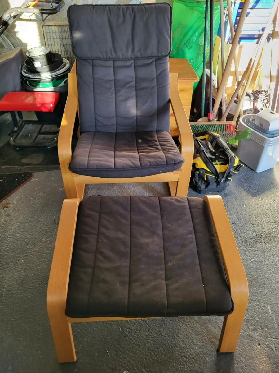 Ikea Poang chair and footstool - Image 1
