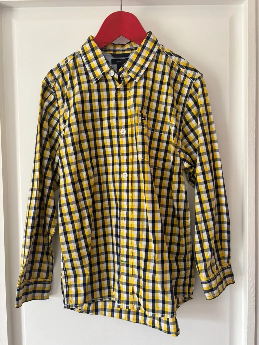 Tommy Hilfiger Yellow Check shirt age 7-8 - Image 2