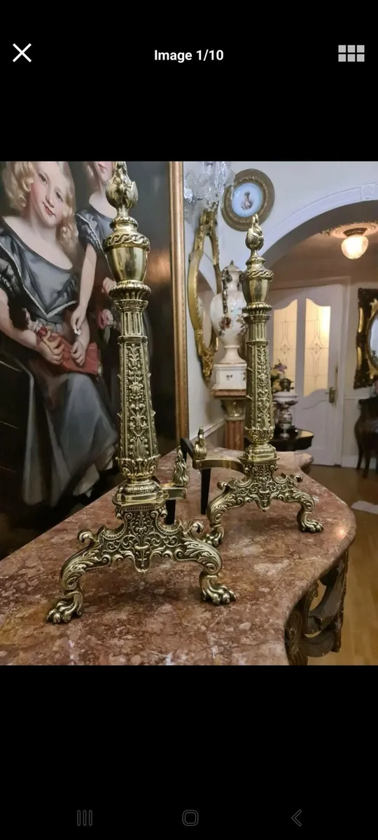 Tall victorian Andirons - Image 4