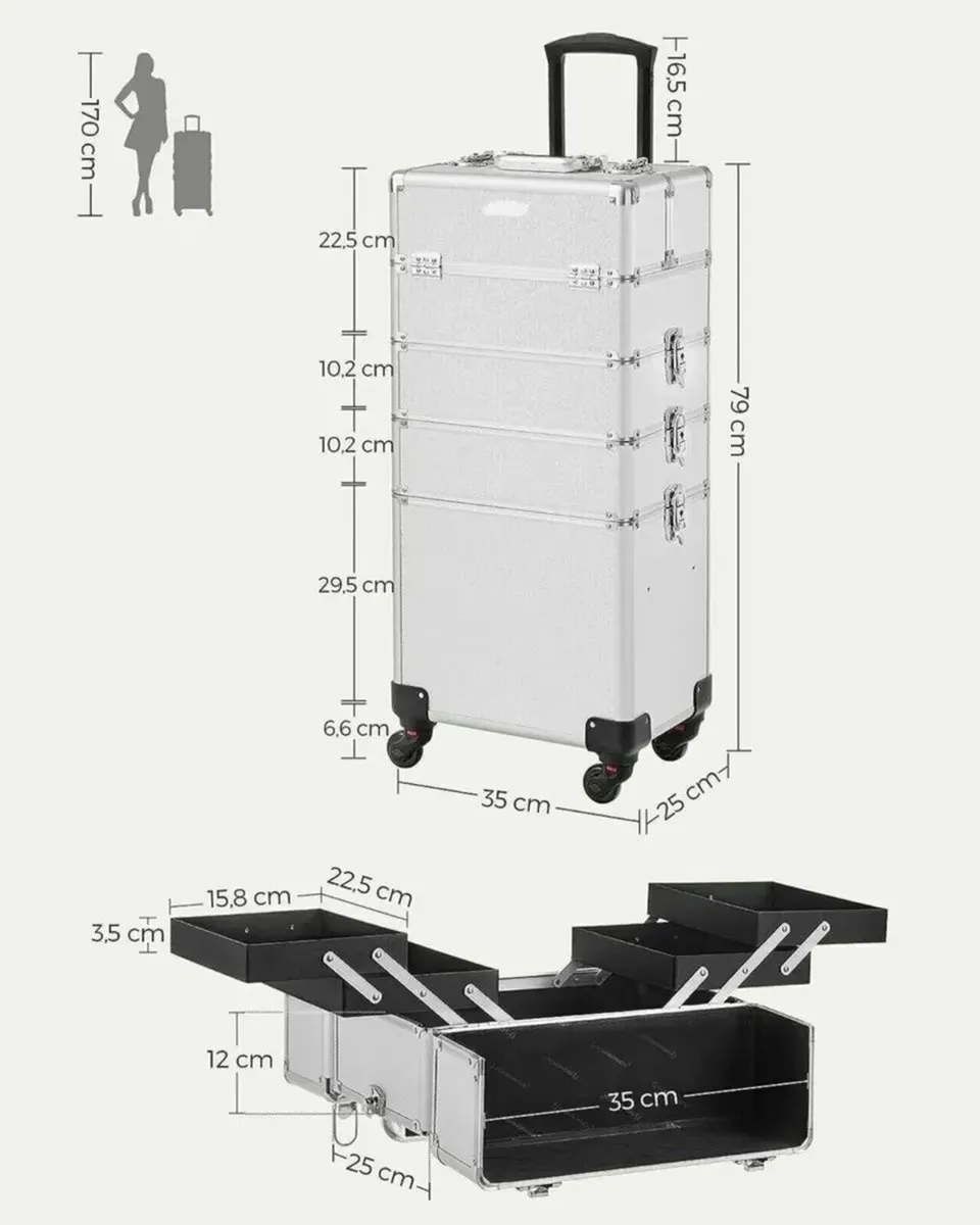 Travel-Friendly Makeup Trolley: Organize in Style - Image 3