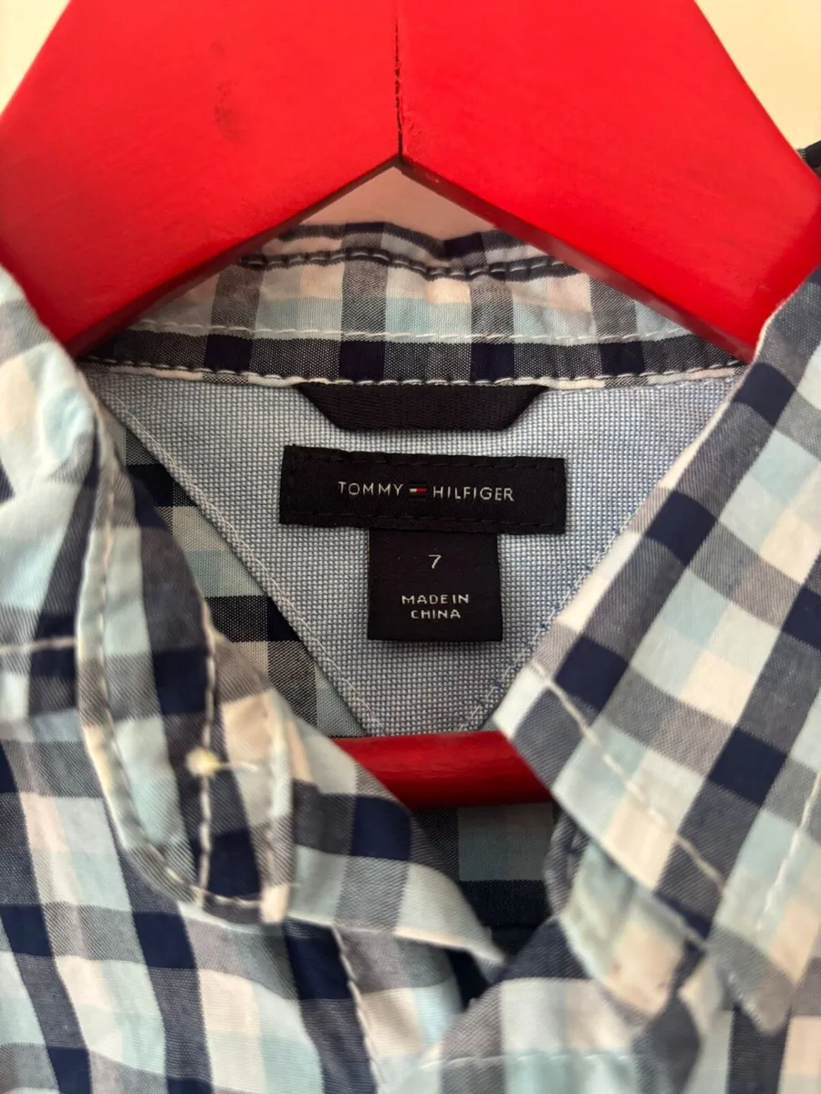 Tommy Hilfiger Blue Check Shirt age 7-8 - Image 1