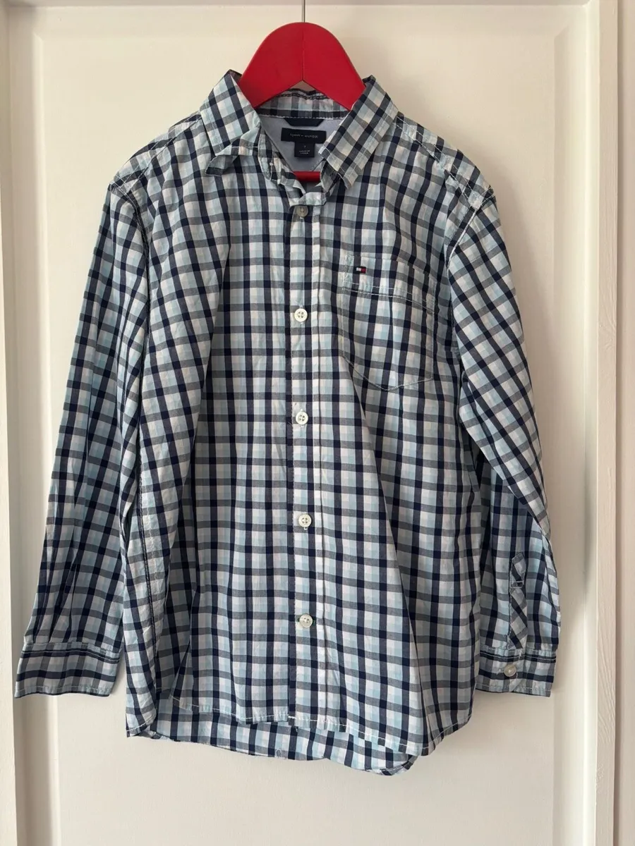 Tommy Hilfiger Blue Check Shirt age 7-8 - Image 2