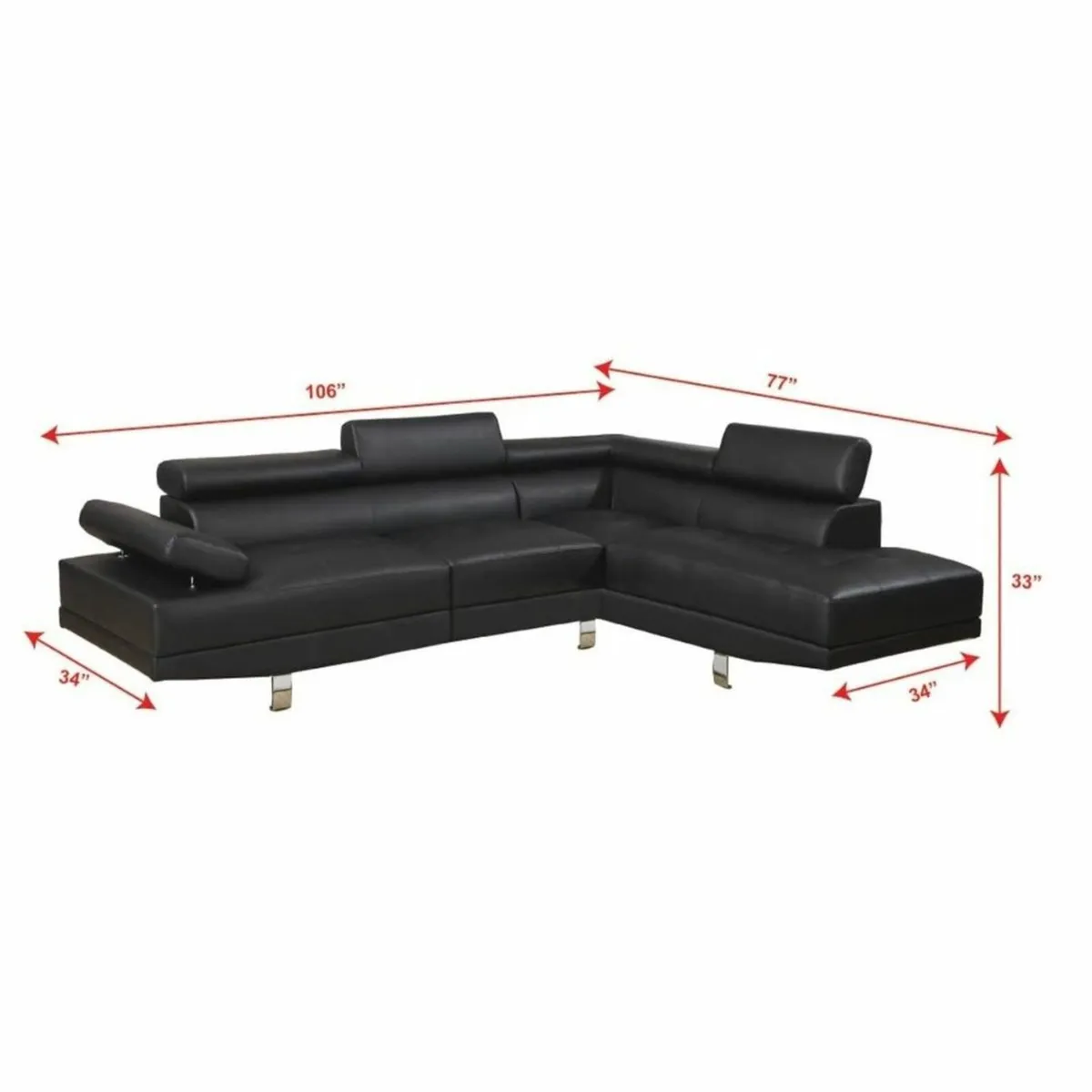 Leather Corner chaise Sofa 262cm  Free delivery - Image 4