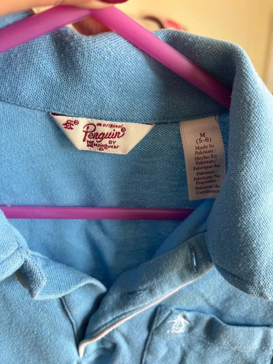 Penguin Blue polo tshirt age 5-6 - Image 3