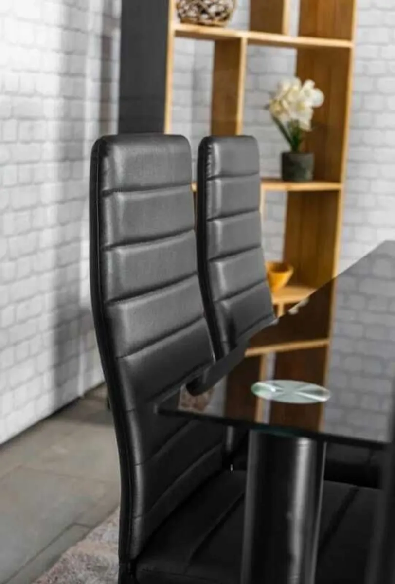 Modern Glass Dining Table Set Seats 6 FREE Delivery - Image 3