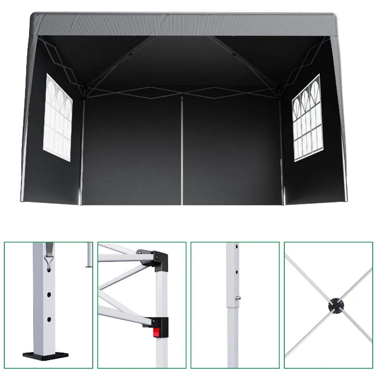 3x3M 3 Metre Pop Up Marquee Gazebo 4 Sides NEW - Image 3