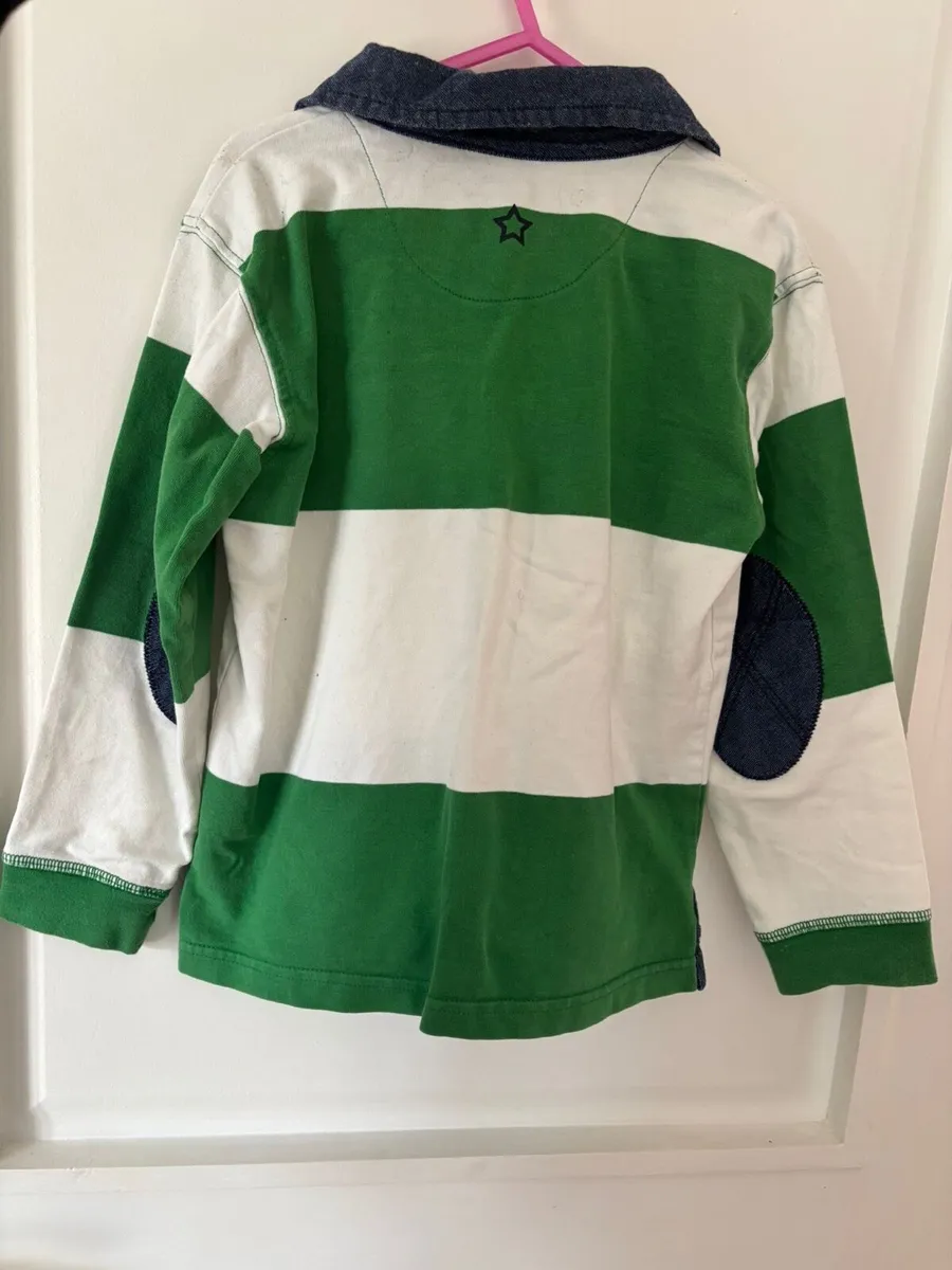 John Lewis Striped Rugby Shirt age 6-7 - Image 2