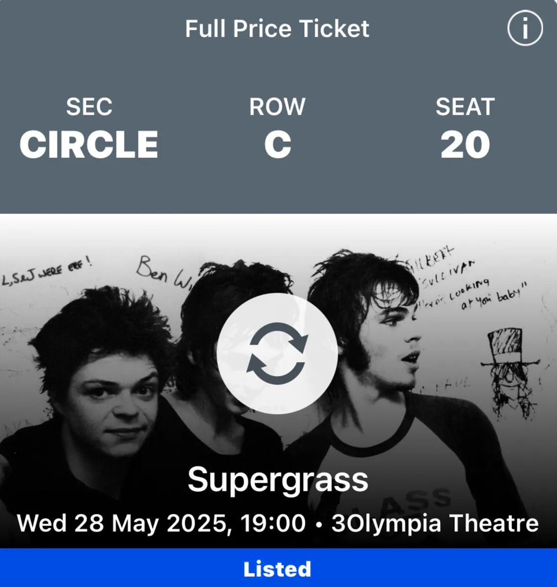 Supergrass Dublin Seated €50