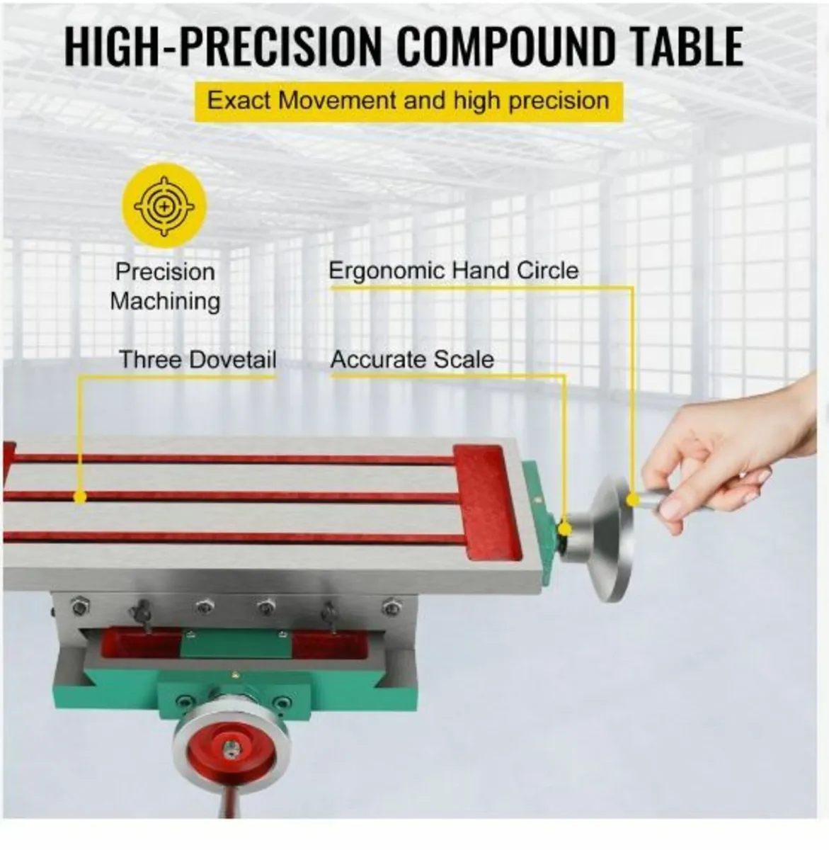 Milling Table 17.7×6.7Inch Compound Slide Milling - Image 3