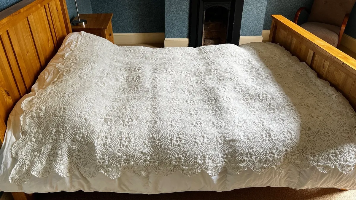 Hand Crochet bedspread / table cloth / chair cover - Image 2