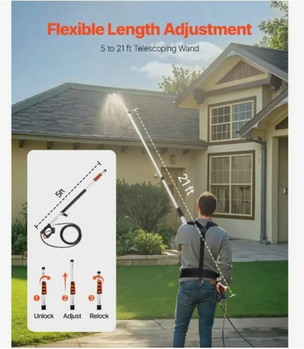 Pressure Washer Telescoping Wand 21 ft - Image 2