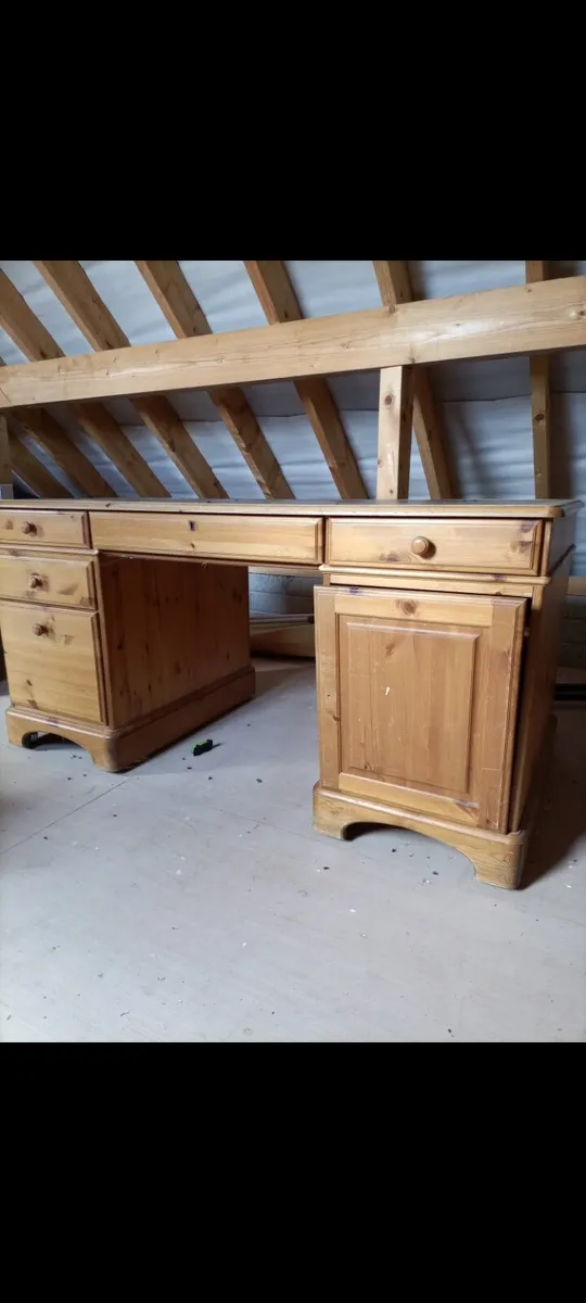 Antique desk and chairs - Image 1