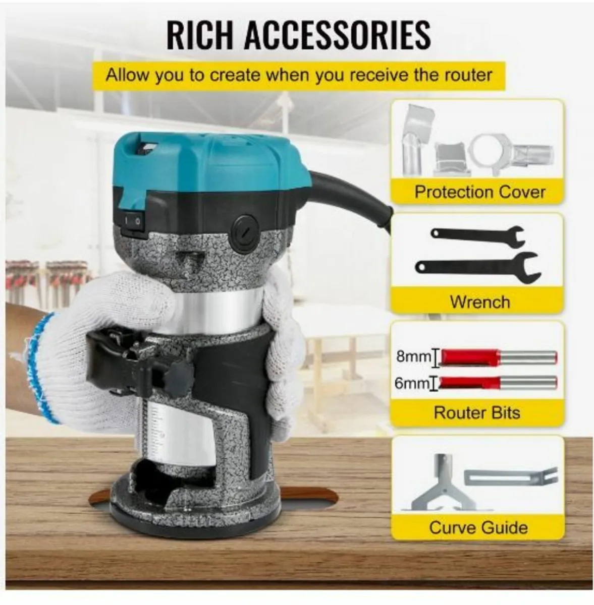 Router Tool, 710W Wood Router, Router - Image 1