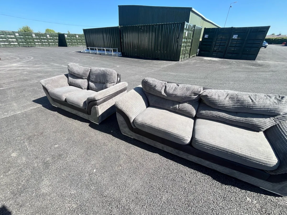 Grey 3+2 sofa set couch furniture - Image 1