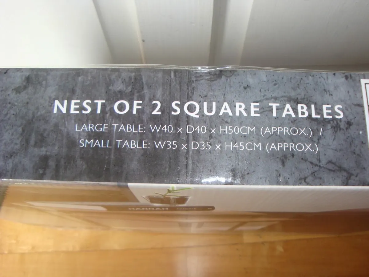 Set of 2 square tables- NEW - Image 2