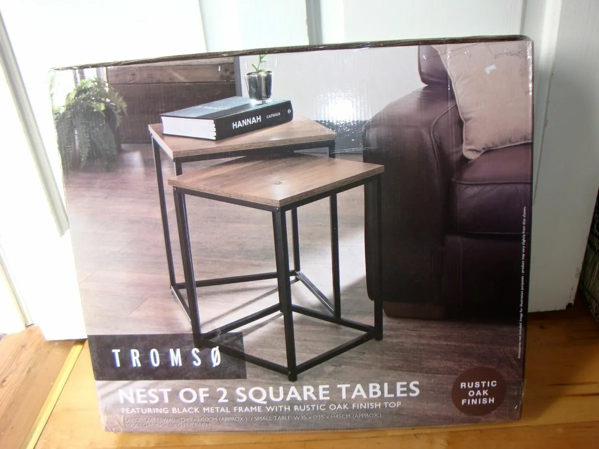Set of 2 square tables- NEW - Image 4