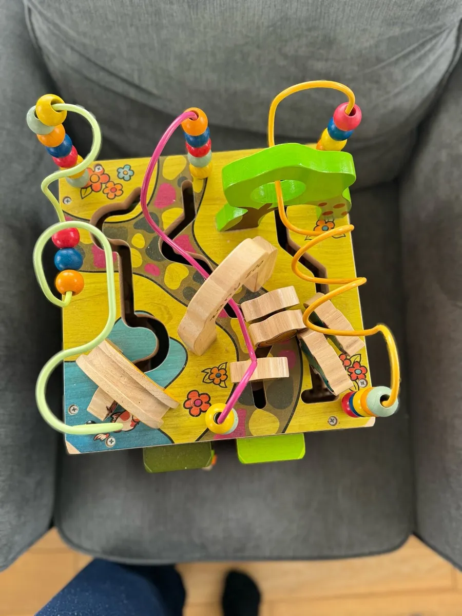 Zany Zoo Wooden Activity Cube Toy - Image 2
