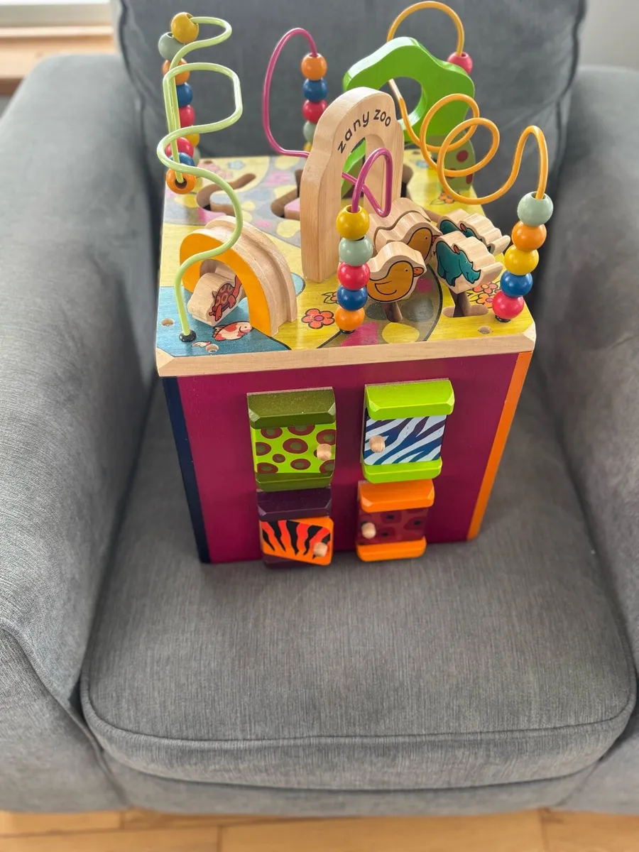 Zany Zoo Wooden Activity Cube Toy - Image 1
