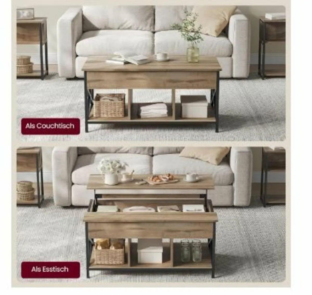 Coffee Table, Height-Adjustable - Image 4