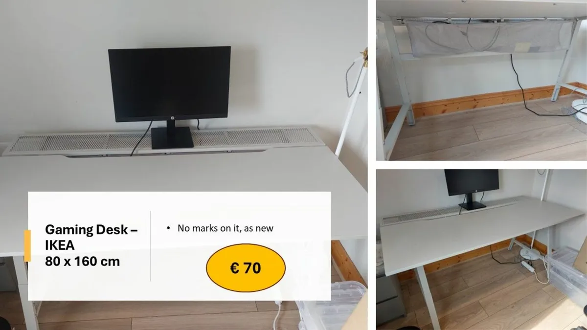 Gaming desk IKEA 80 cm x 160 cm AS NEW