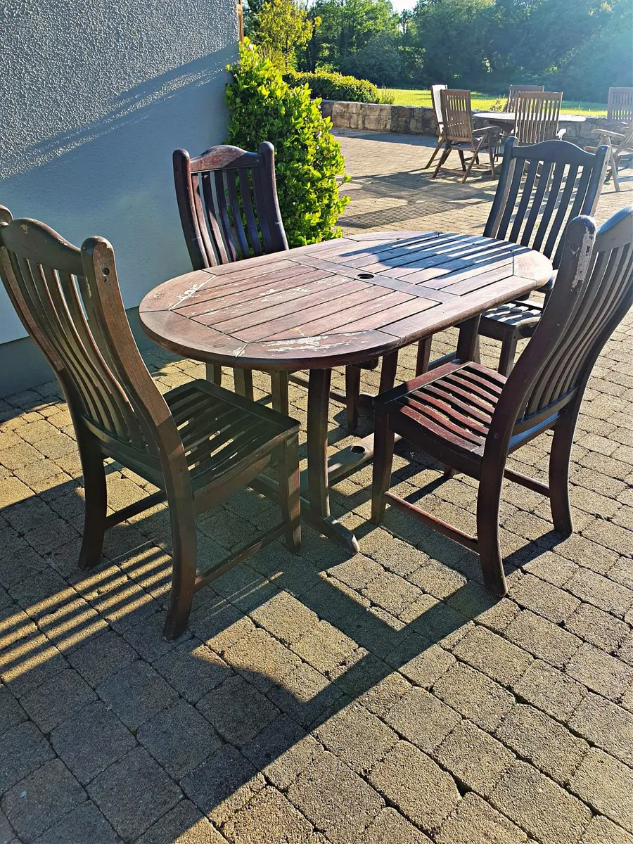 Garden Furniture-Solid Wooden Table and 4 Chairs - Image 3