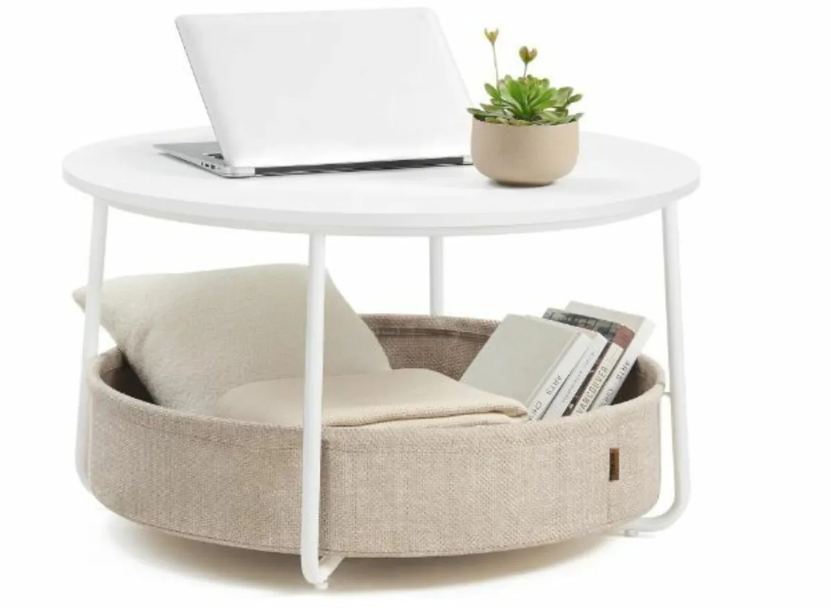 Round Coffee Table with Storage Space - Image 1