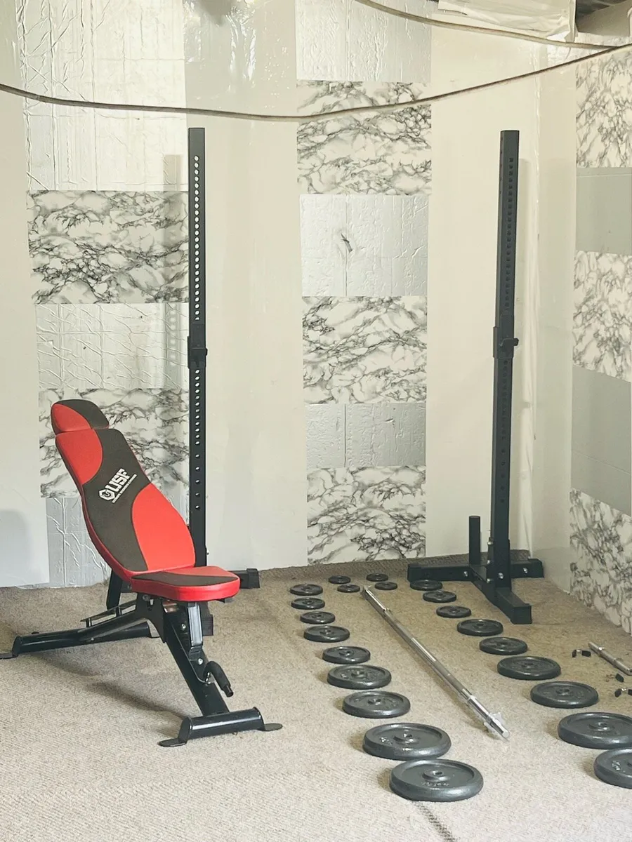 Hit fitness rack stands cast iron weights barbell - Image 4