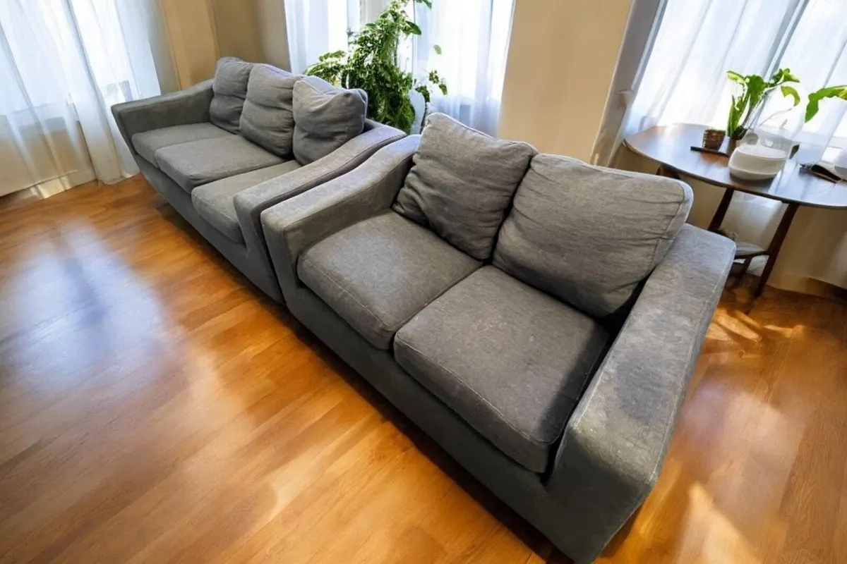Grey 3+2 sofa set couch furniture - Image 4