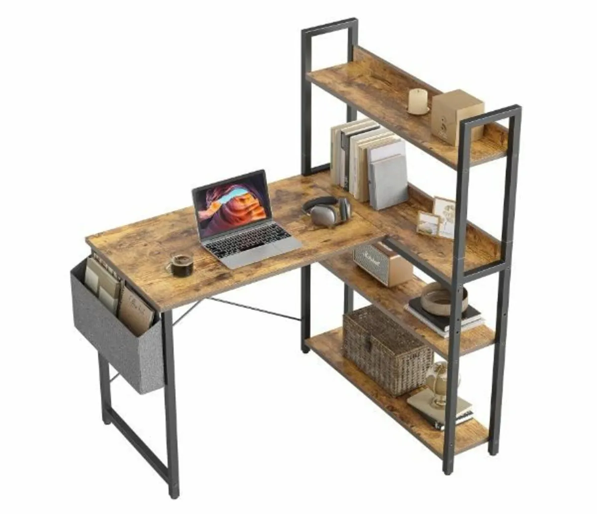 Desk with Shelf, Corner Desk - Image 1