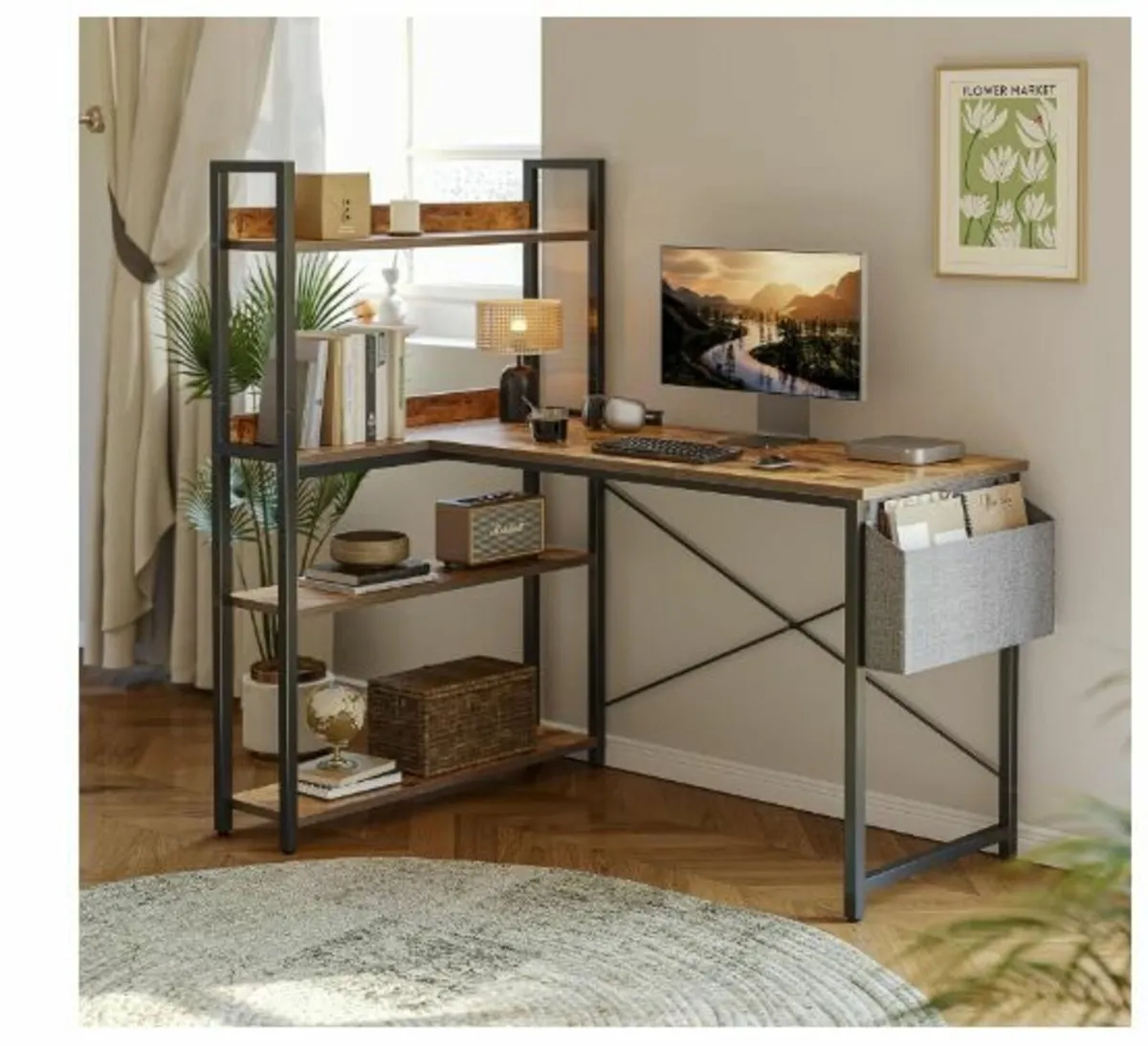 Desk with Shelf, Corner Desk - Image 2
