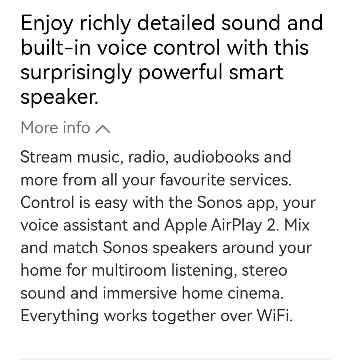 Sonos One (Gen 2) Speaker - Image 4