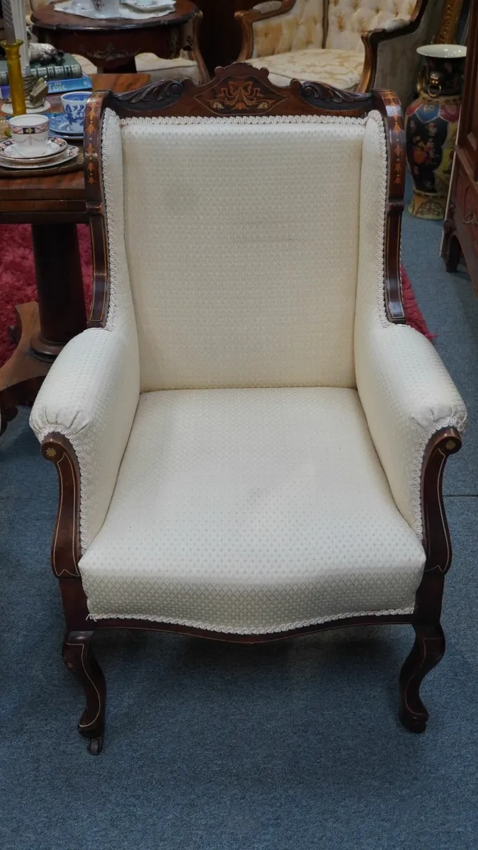 🪑 Pair of Antique Regency-Style Inlaid Armchairs - Image 4