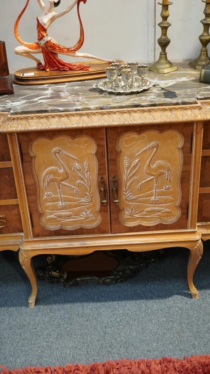Vintage Spanish Sideboard with Marble Top - Image 4
