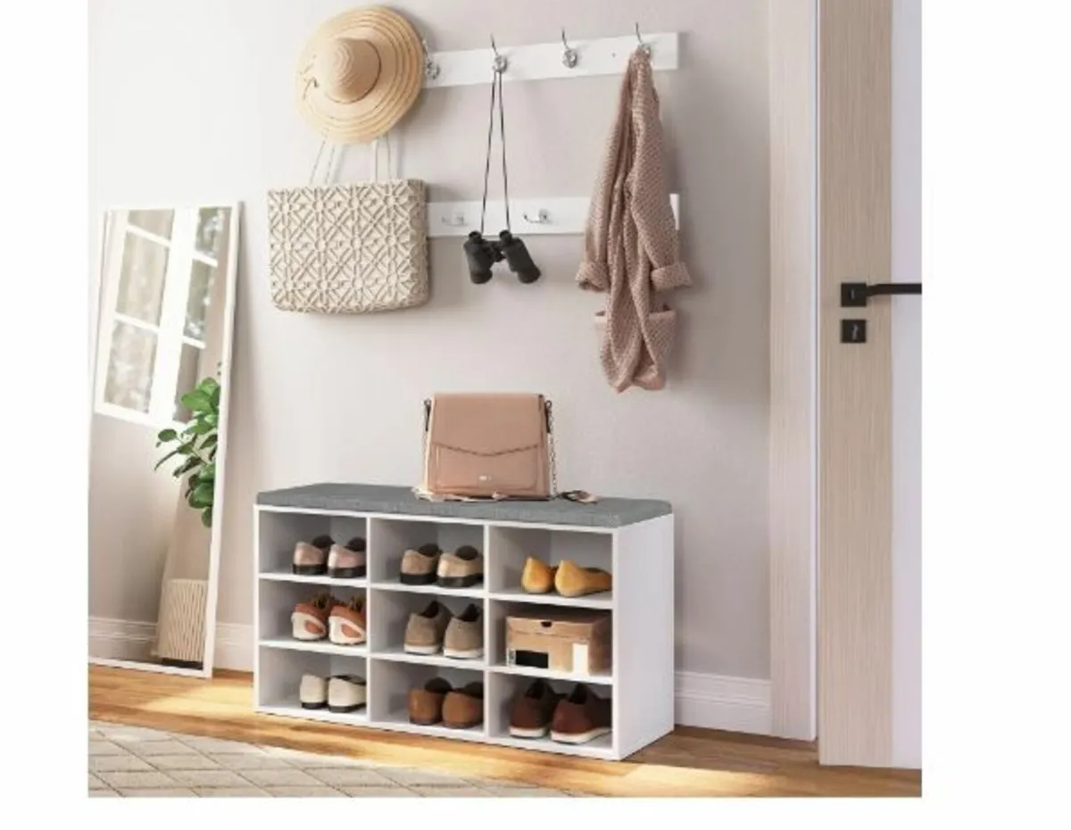 Wardrobe Shoe Rack Set, Shoe Bench - Image 2